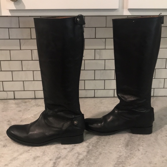 Woman’s Frye Black Riding Boots Leather Size 6 Very Good Condition - Picture 5 of 11